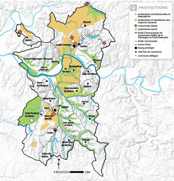 carte territoire vallée dordogne forêt bessède