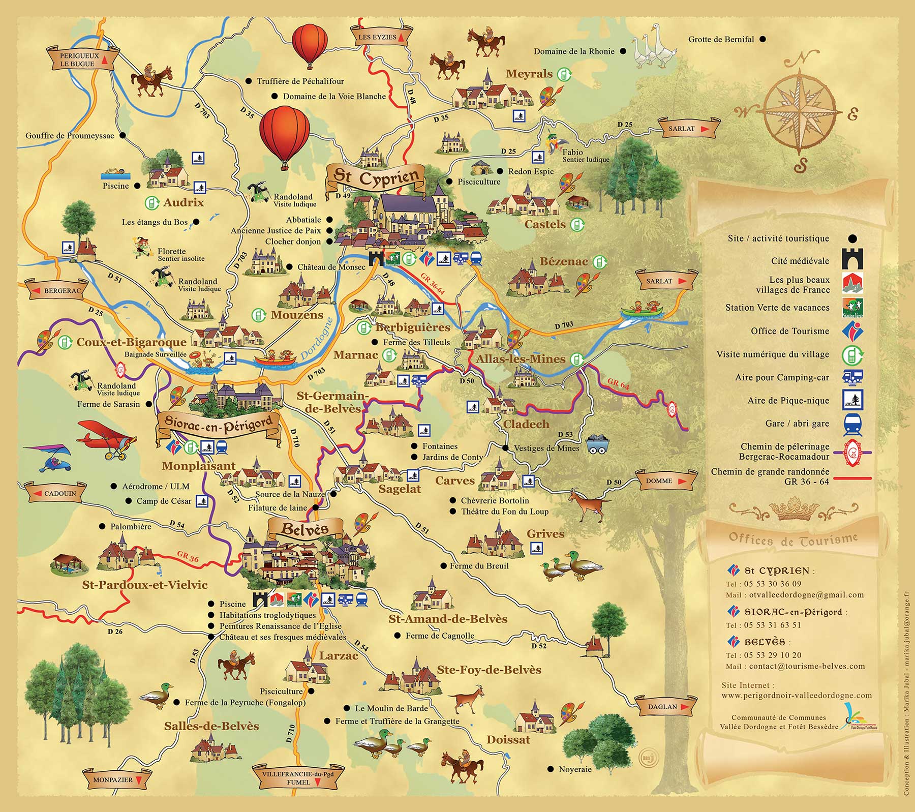 carte du territoire communautaire vallée dordogne forêt bessède