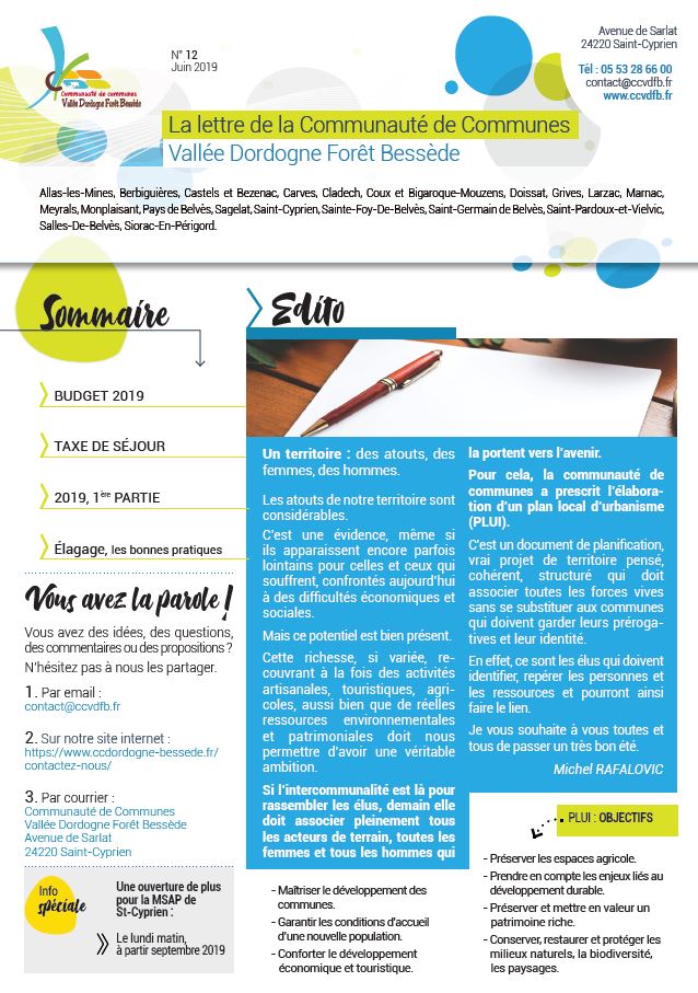 newsletter CCVDFB juin 2019